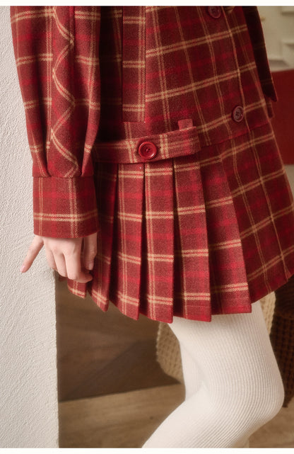 Cosagach Plaid Wool Coat