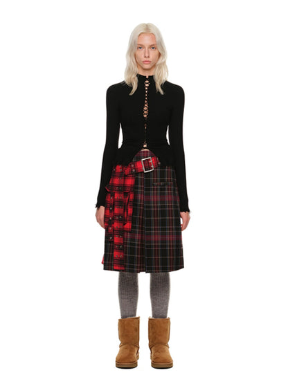 Plaid Big-Pocket Waist Belt