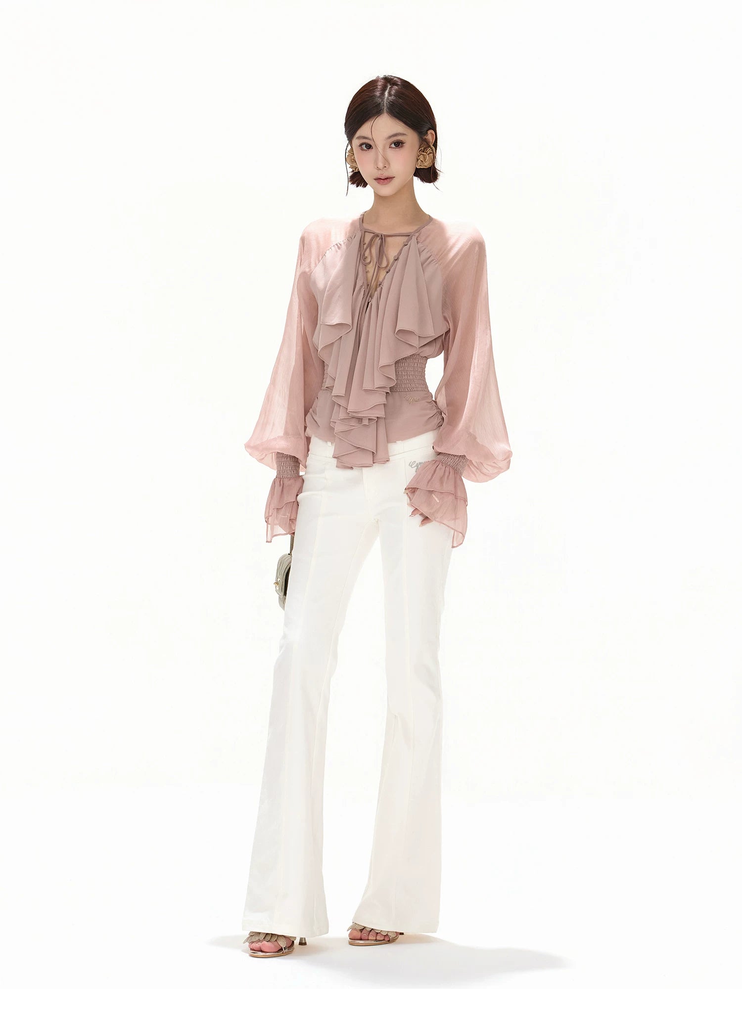 Luminous Nouveau Ruffle Chiffon Blouse