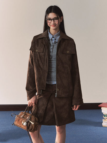 Vintage Brown Suede Jacket