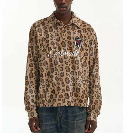 Leopard Print Sport Polo Shirt