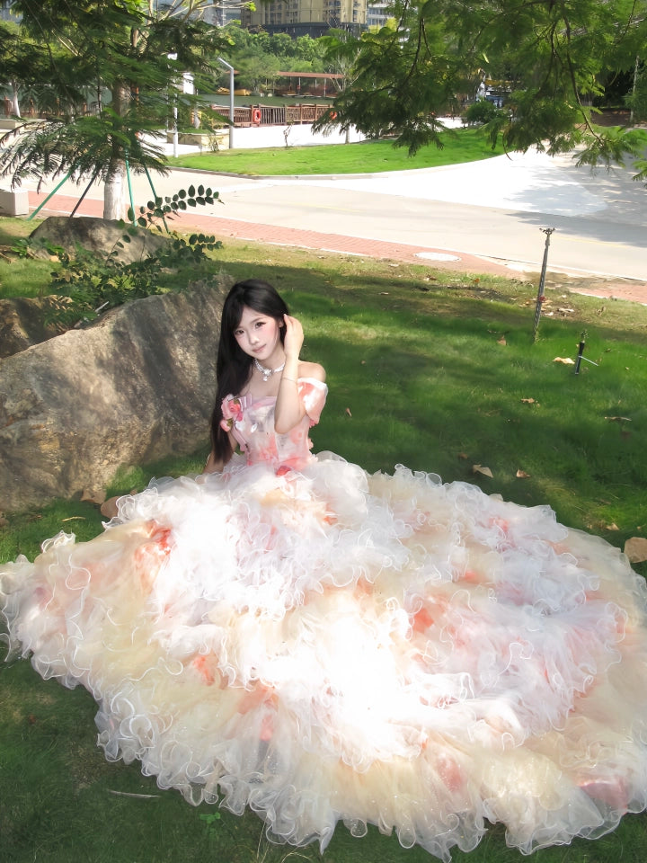 enchanted princess dress Princess Alice Heart Enchanted Costume Luxury Girls Dress - Pink
