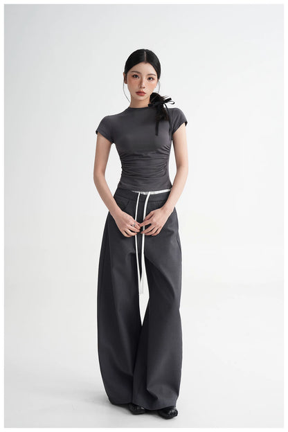 Panel Wide-Leg Floor-Length Trousers