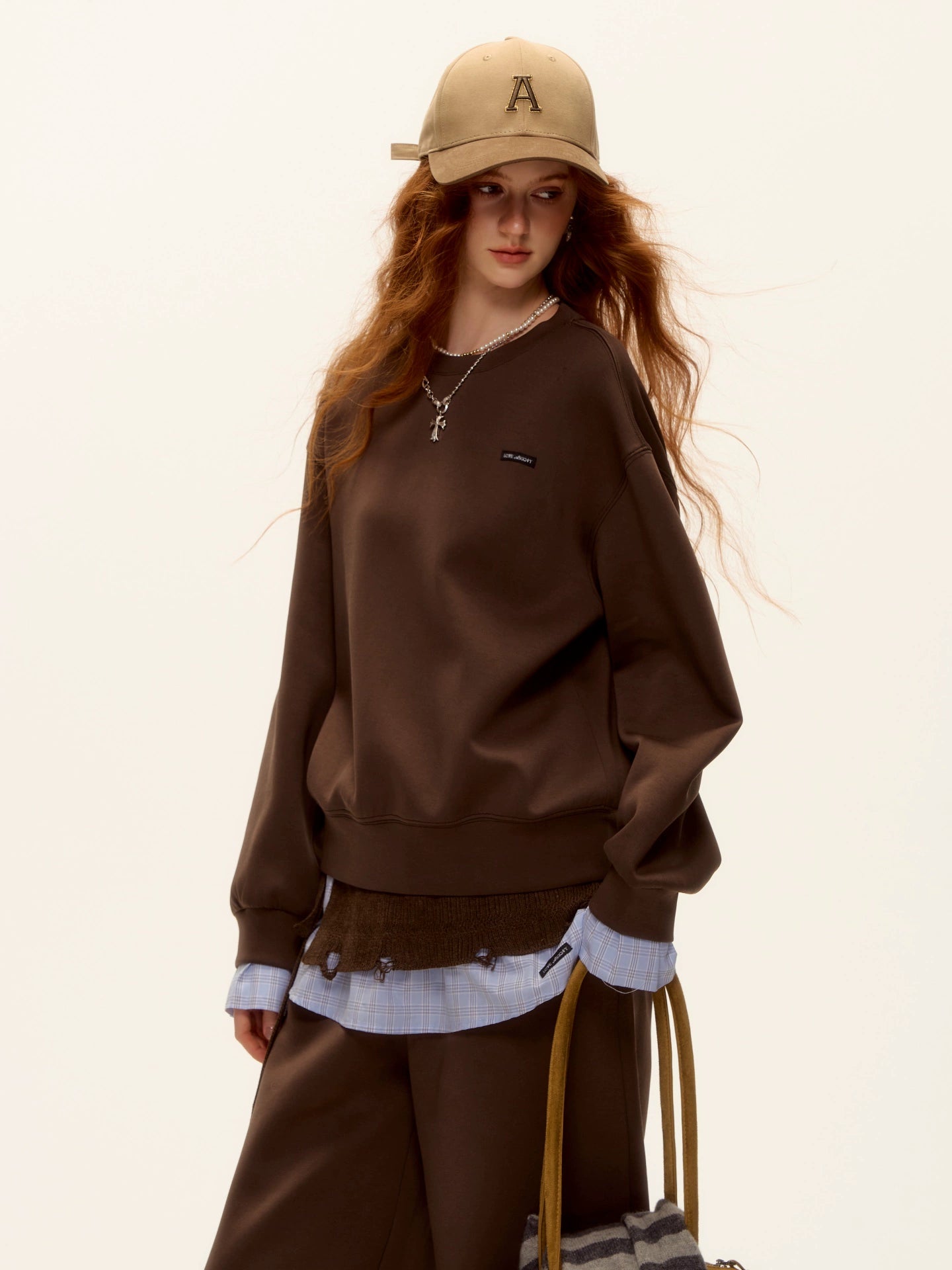 Asgony Retro Contrast Lettering Baseball Cap