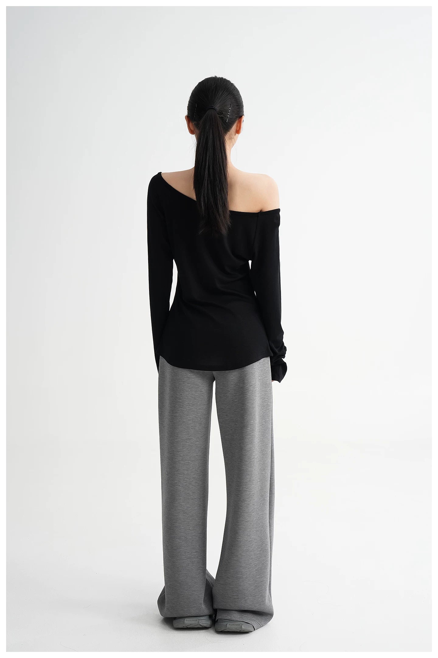 Waist-Cinching Fitted Long Sleeve T-Shirt