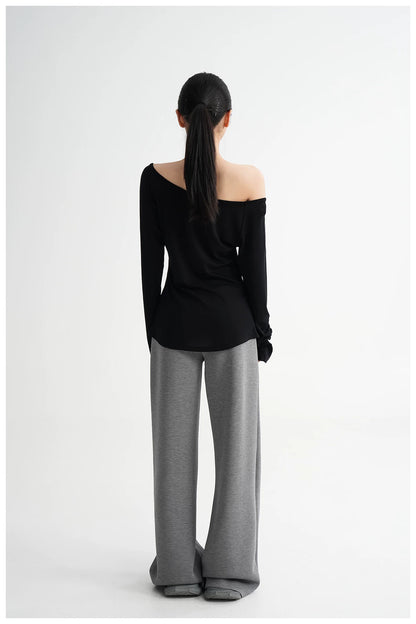 Waist-Cinching Fitted Long Sleeve T-Shirt
