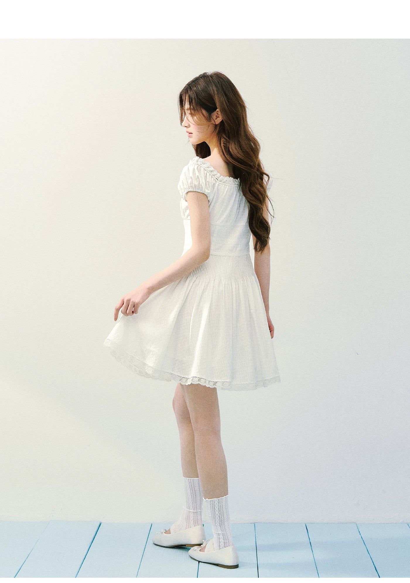 Pure Romance Square-Neck Mini Dress