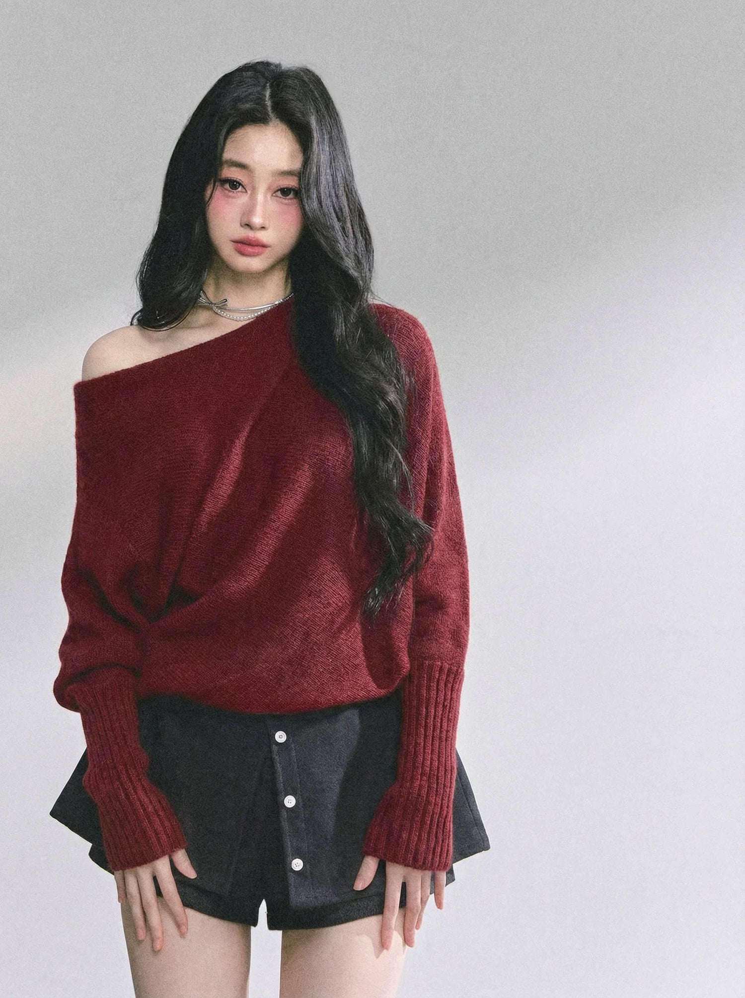Soft Sweet Off-Shoulder Knit Sweater