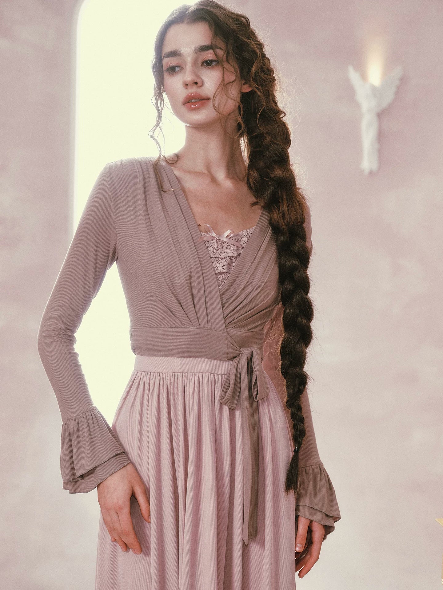 Pink Mist Ballet Knit Slip Dress CHINASQUAD Pink Mist Ballet Knit Slip Dress CHINASQUAD