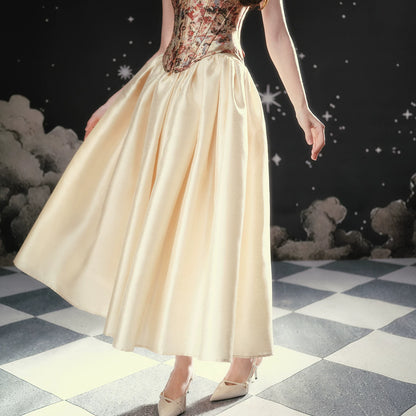 Vintage Lace-Patchwork Floral Mermaid Dress