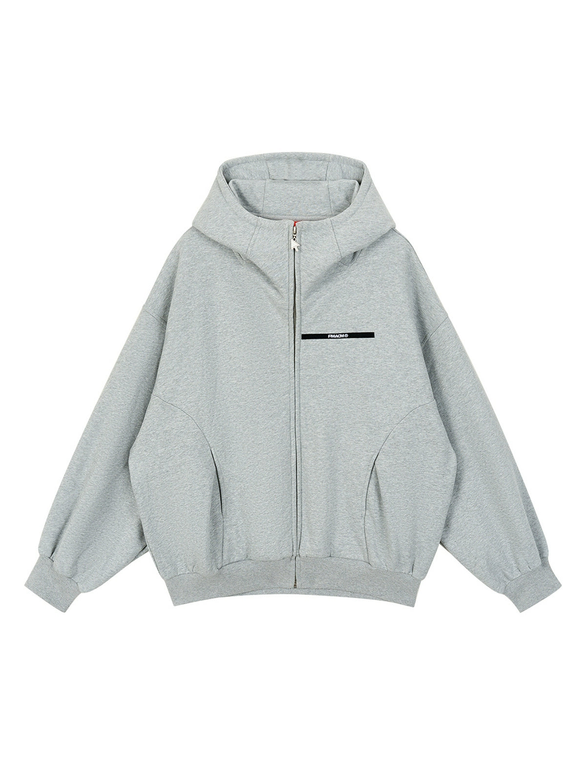 Gray Printed Hoodie Loose Thick Jacket