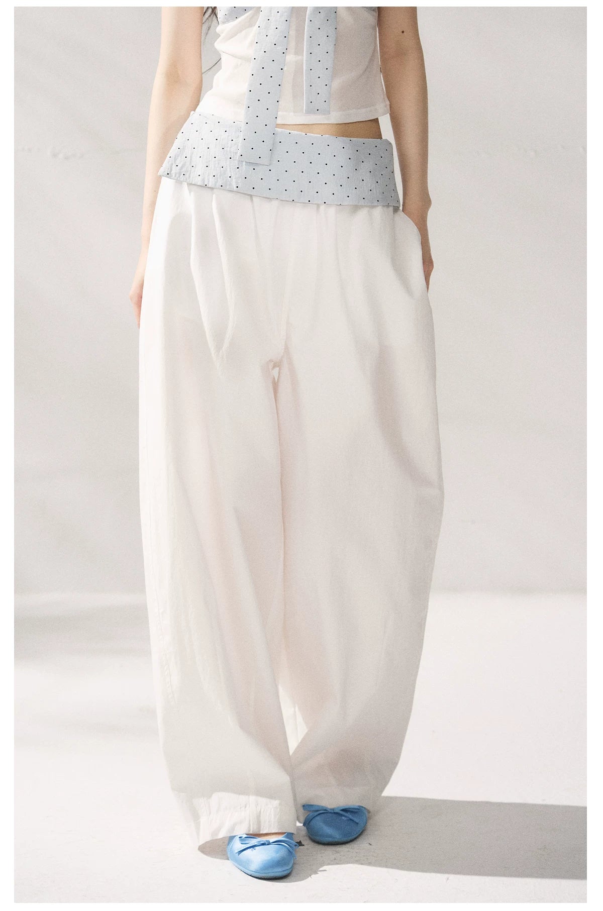 Strapless Top &amp; Relaxed Wide-Leg Pants Set