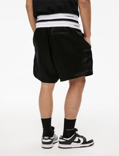 Black Double-Layer Sports Shorts - CHINASQUAD