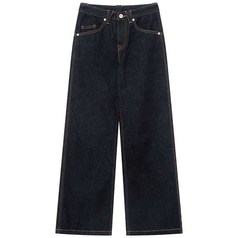 Denim Mid-Low Rise Straight-Leg Jeans