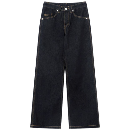 Denim Mid-Low Rise Straight-Leg Jeans