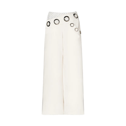 Layered-Effect Wide-Leg Cargo Jeans