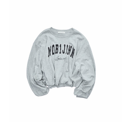 Vintage Letter Print Oversized Sweatshirt