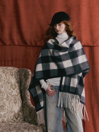 Fringe Layered Shawl Scarf