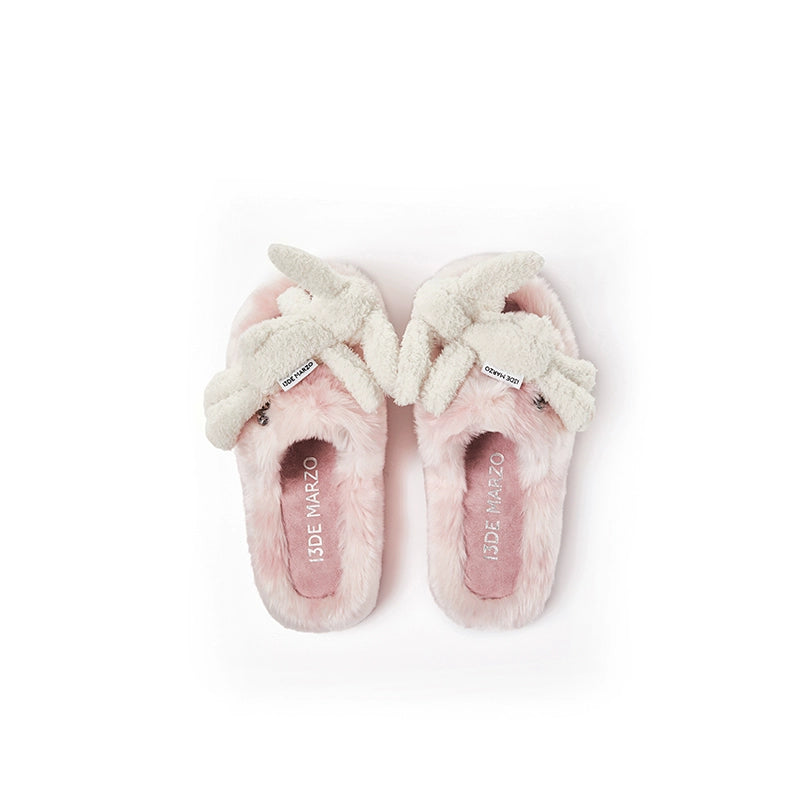 Logo Furry Plush Slipper