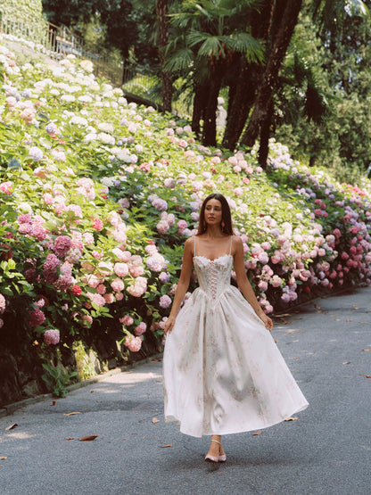 French Vintage Court-Style Satin Slip Gown