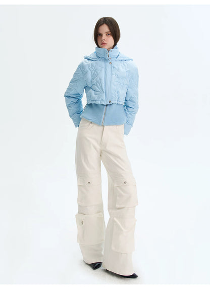 Quilted Embossed Short Down Jacket