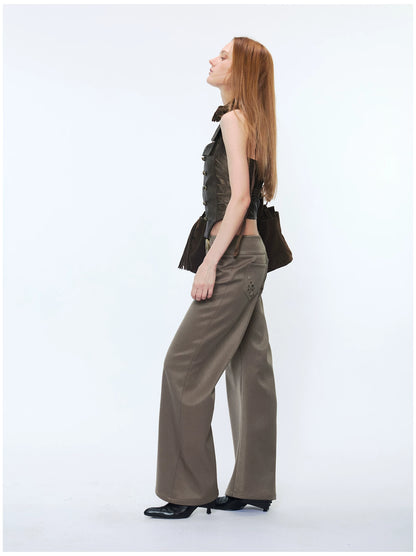 Metal-Waist Punk Tailored Trousers