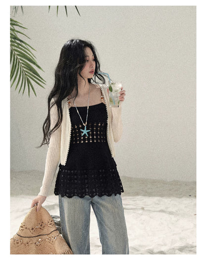 “The Space Between” Open-Shoulder Knit Camisole