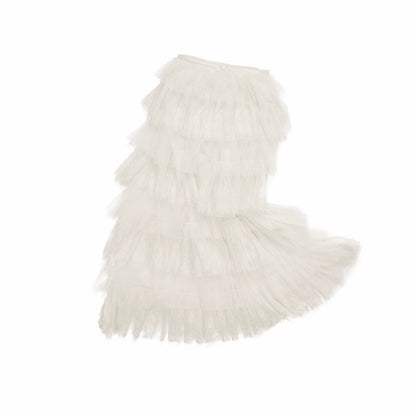French Lace Layered Tulle Midi Skirt