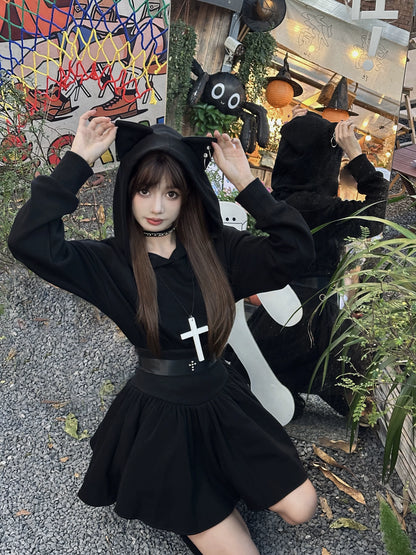 Waist-Cinching Sweatshirt Dress