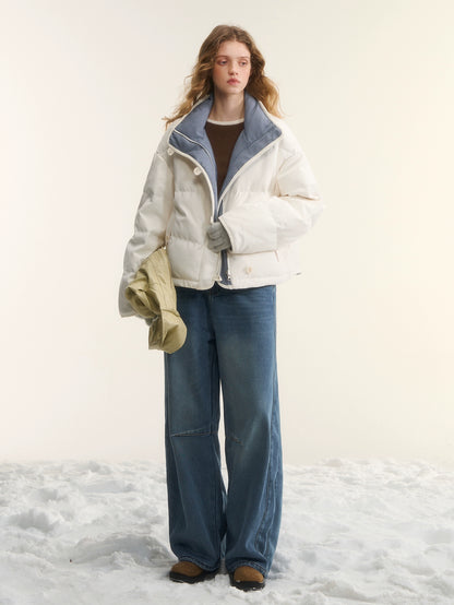 Washed Sculpted Loose-Fit Denim Trousers