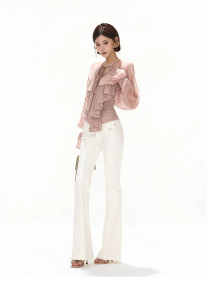 Versatile Queen Low-Rise Flared Trousers