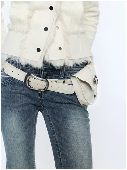 Vintage Detachable Buckle Zip Waist Bag Belt