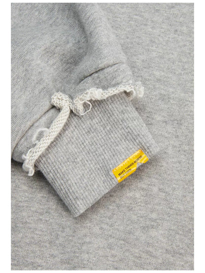 Vintage Graphic Frayed Edge Hoodie