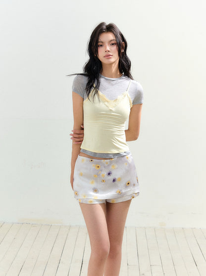 Printed Fake Two-Piece Pencil Skirt Pants - CHINASQUAD