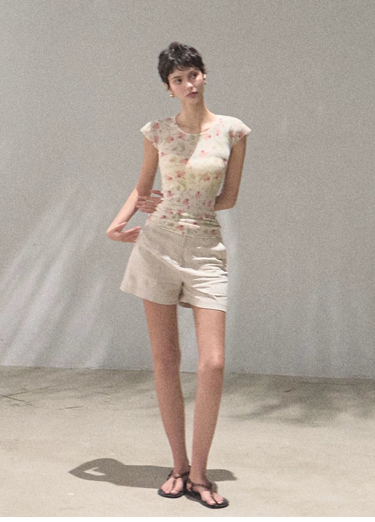 March Expansion Linen-Blend Tailored Shorts
