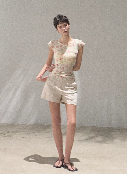 March Expansion Linen-Blend Tailored Shorts