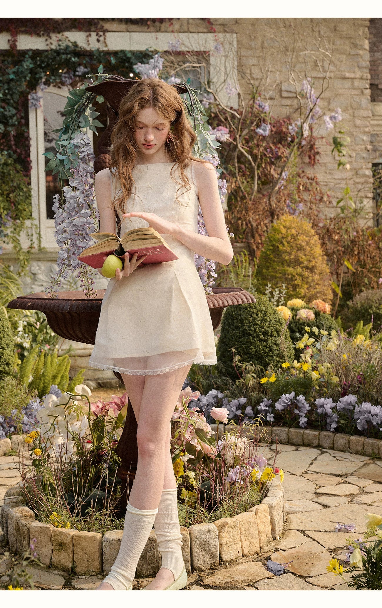 Sky Island Embroidered Layered White Dress