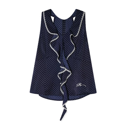 Polka Dot Lace Ruffle V-Neck Camisole