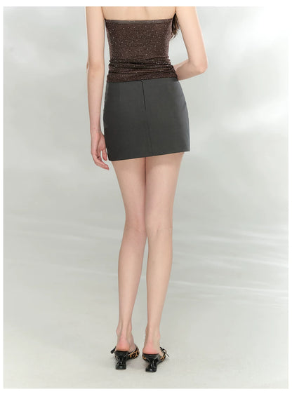Asymmetric Tailored Mini Skirt