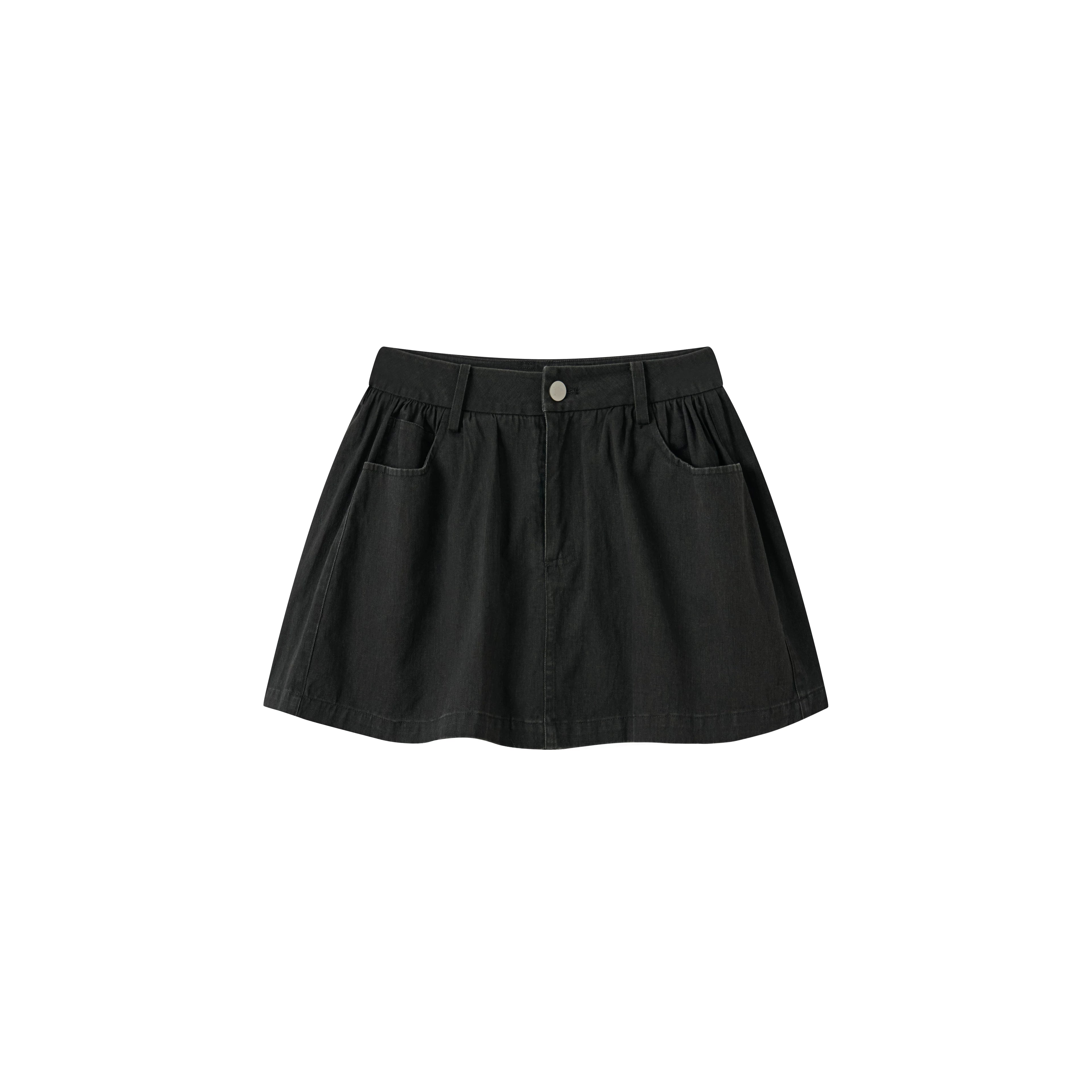 Vintage Pleated Cotton Mini Skirt