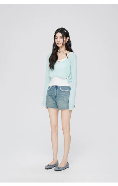 Color Block Knit Two-Piece Blouse - CHINASQUAD