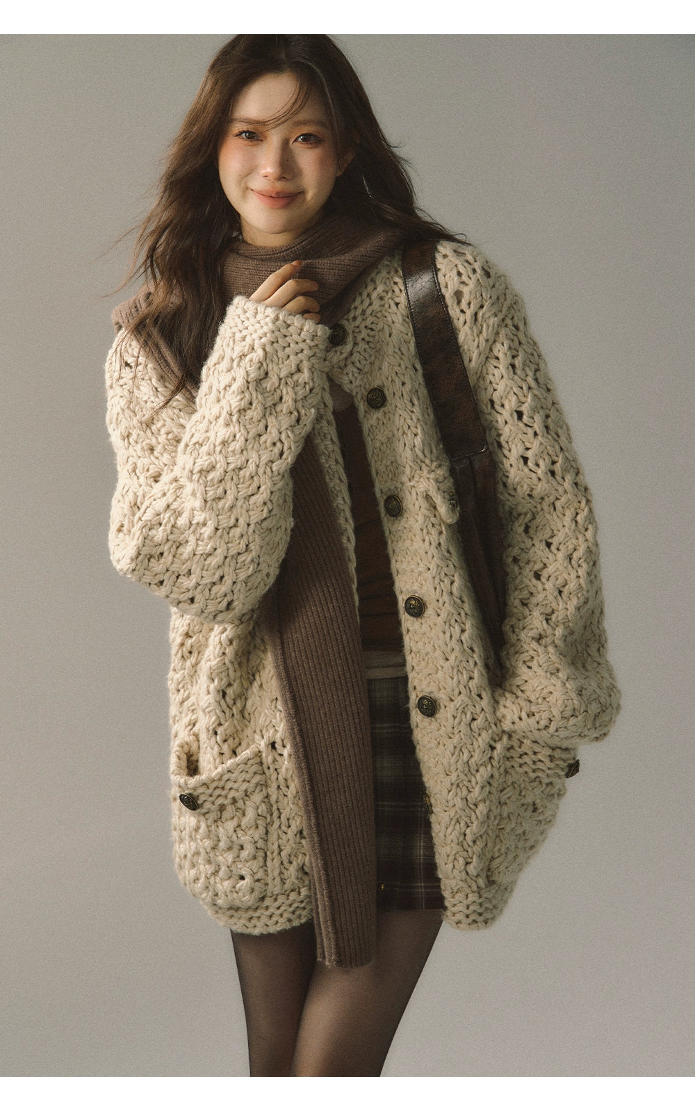 Chunky Yarn Knit Cardigan - CHINASQUAD