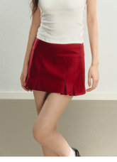 Red & Dark Gray Skort - CHINASQUAD