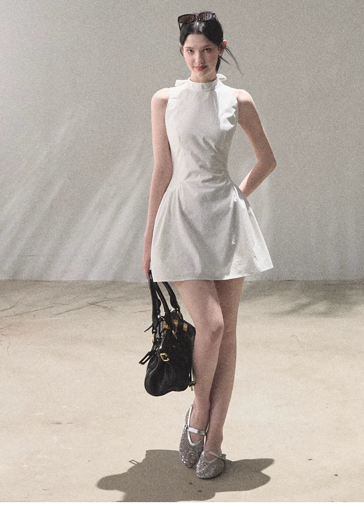 Vanilla Spring Halter Backless Dress