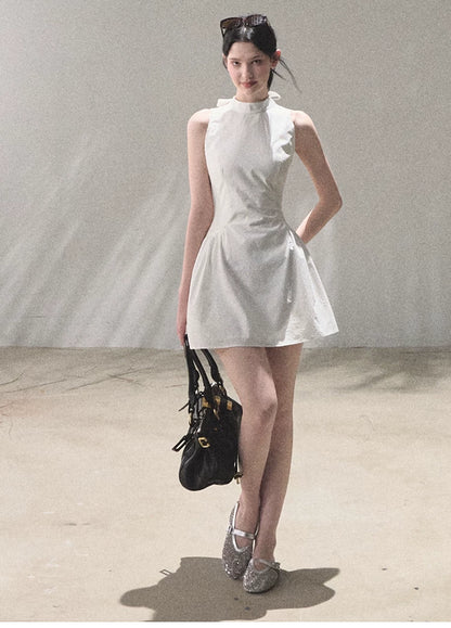 Vanilla Spring Halter Backless Dress