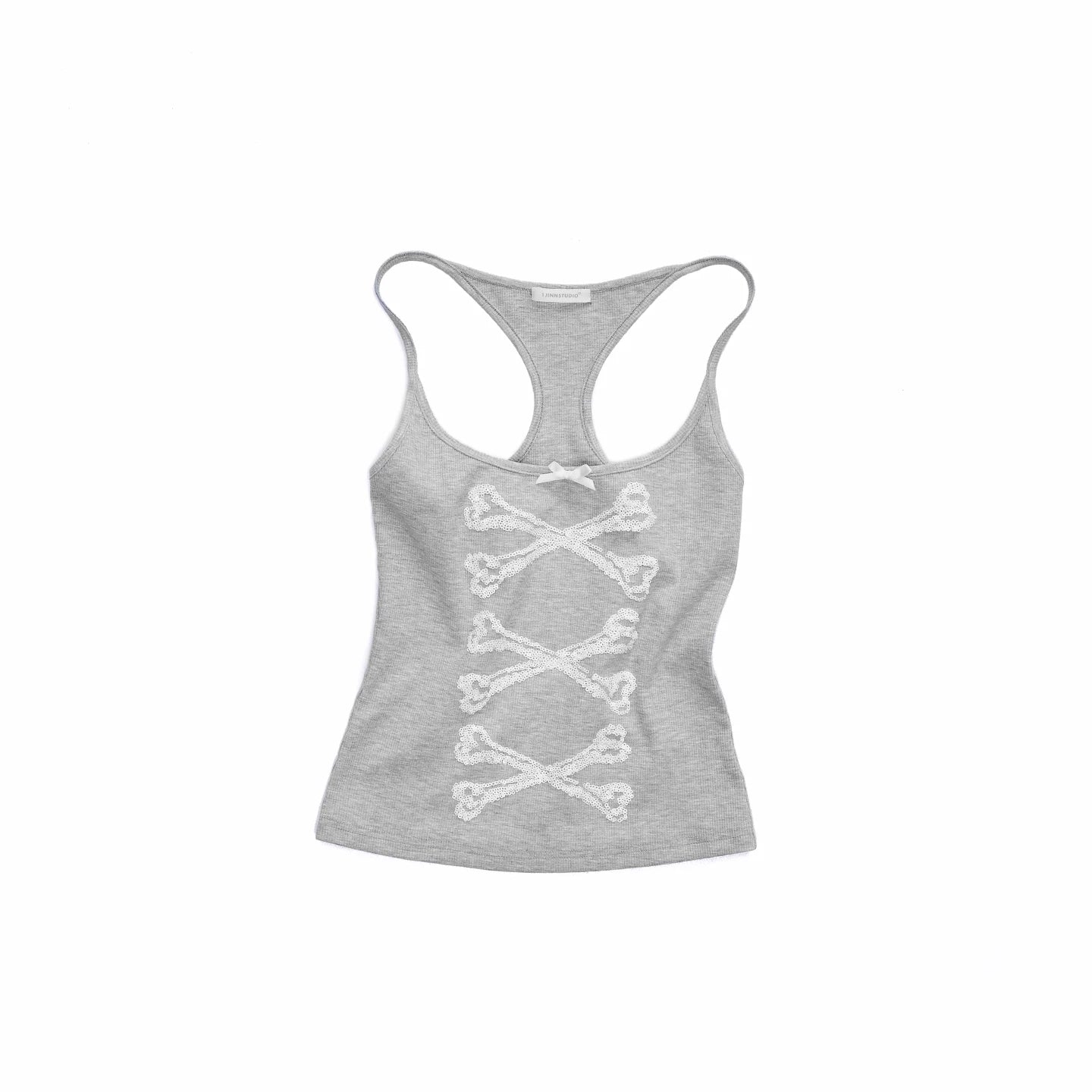 Crystal Bone U-Neck Cropped Camisole