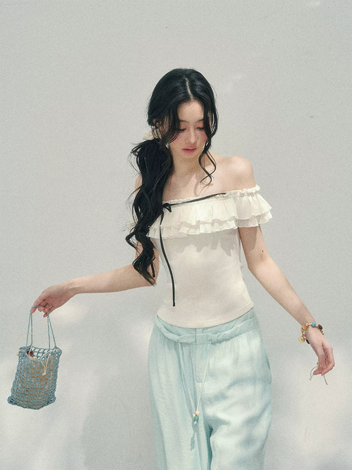 Pearl Fall Off-Shoulder Top