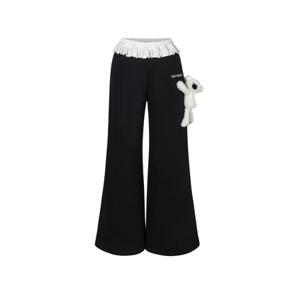 Lace-Waist Straight-Leg Lounge Pants