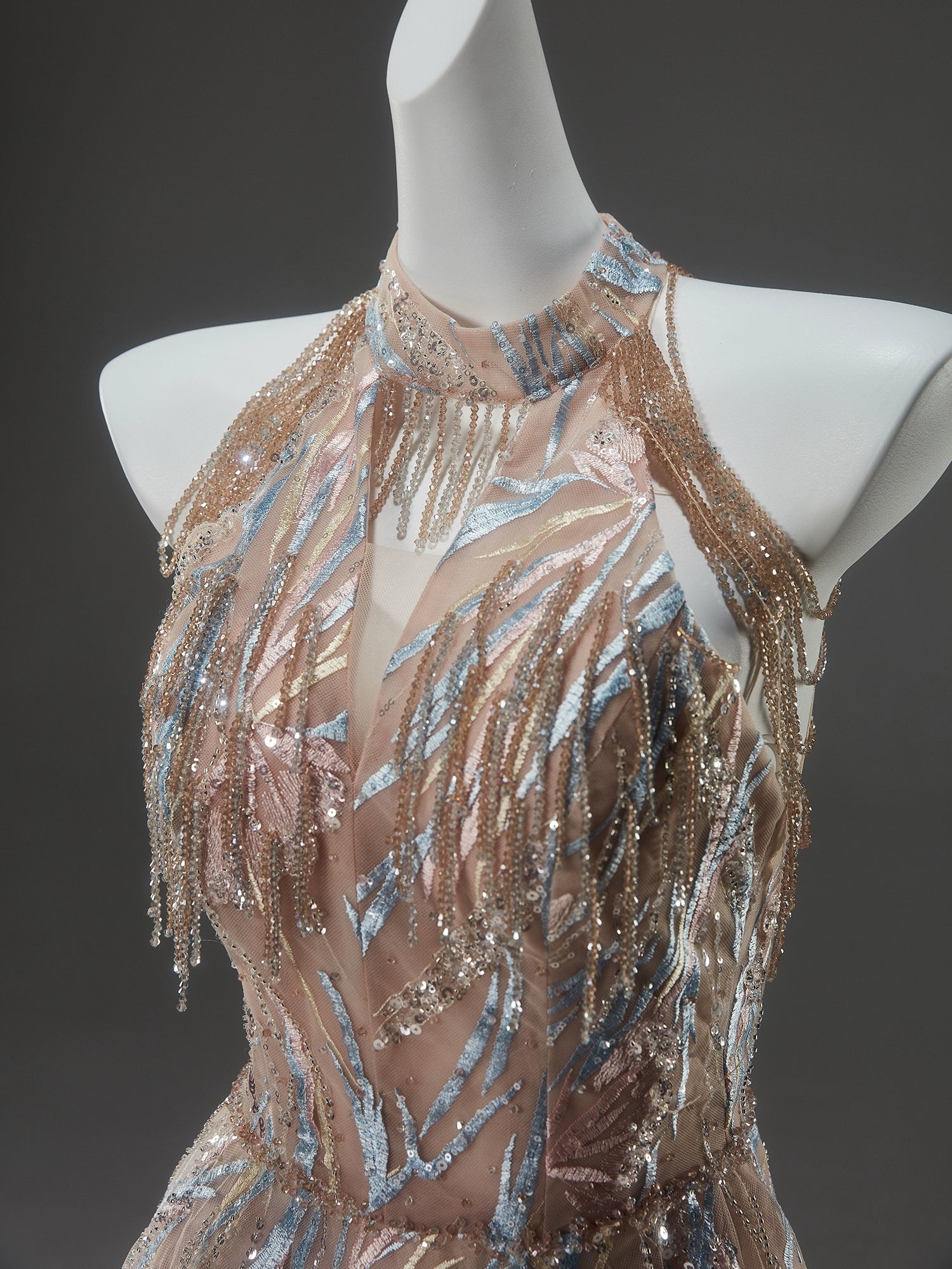 Golden Ling Aurora Beaded Couture Gown