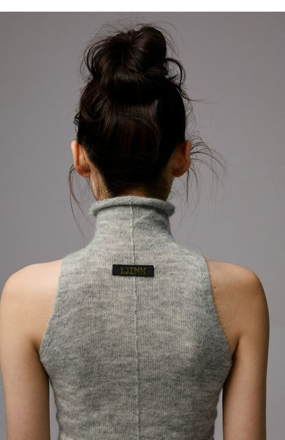 Mohair Sleeveless Turtleneck